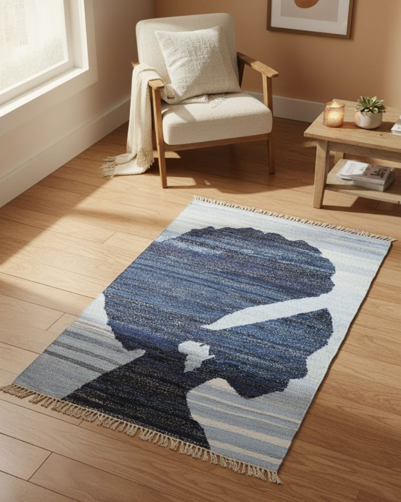 upcycled rug from recovered textiles Kenya