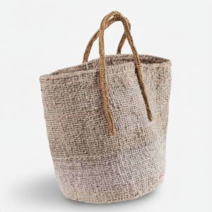 Upcycled khaki basket
